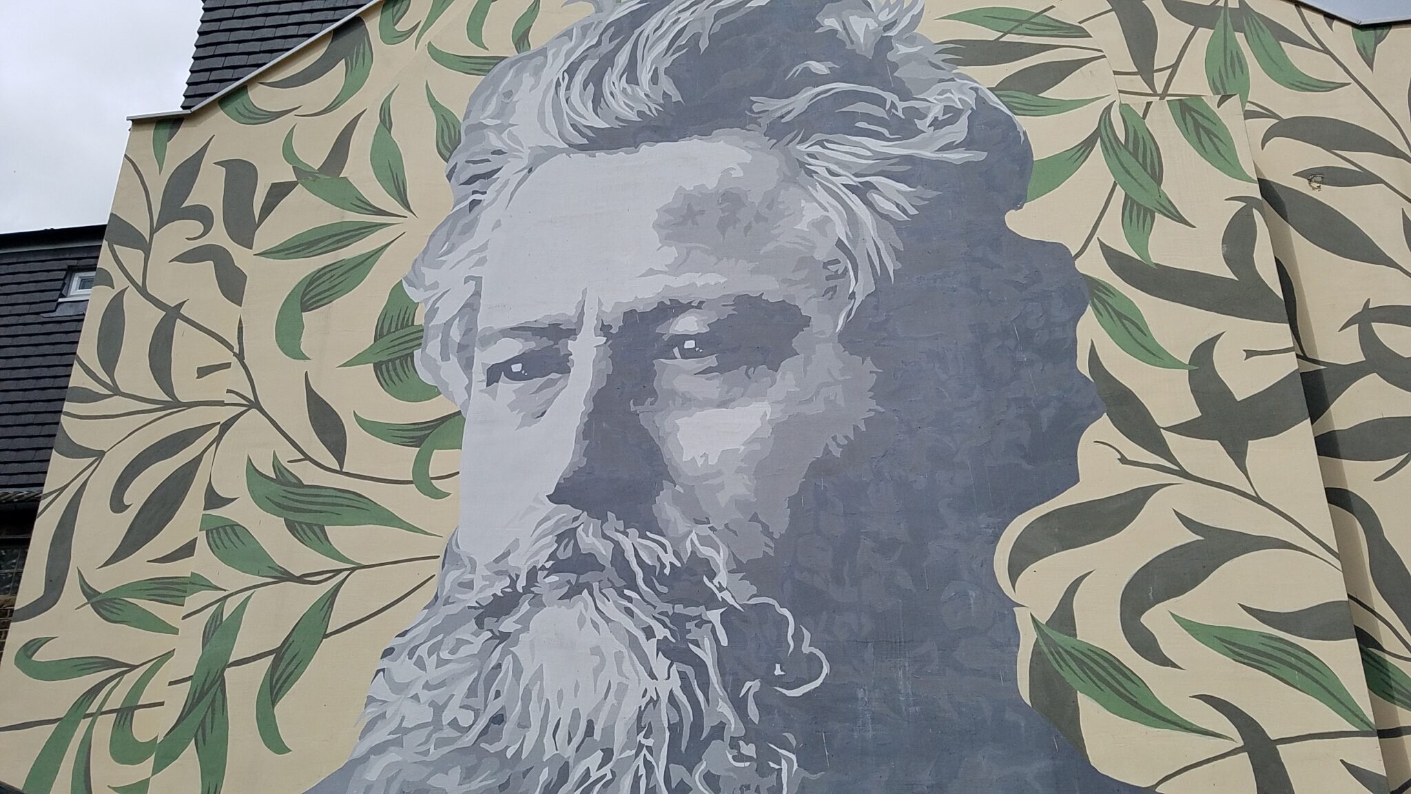 William Morris painted on the side of a building in Walthamstow London