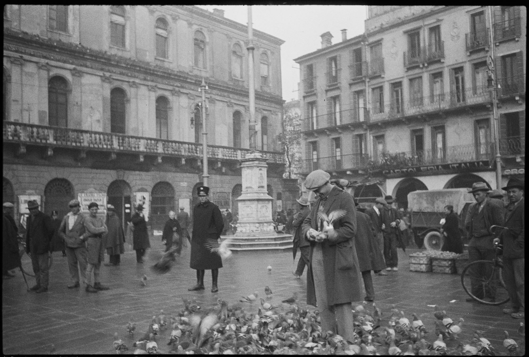 Peter with pigeons in Padua, Italy